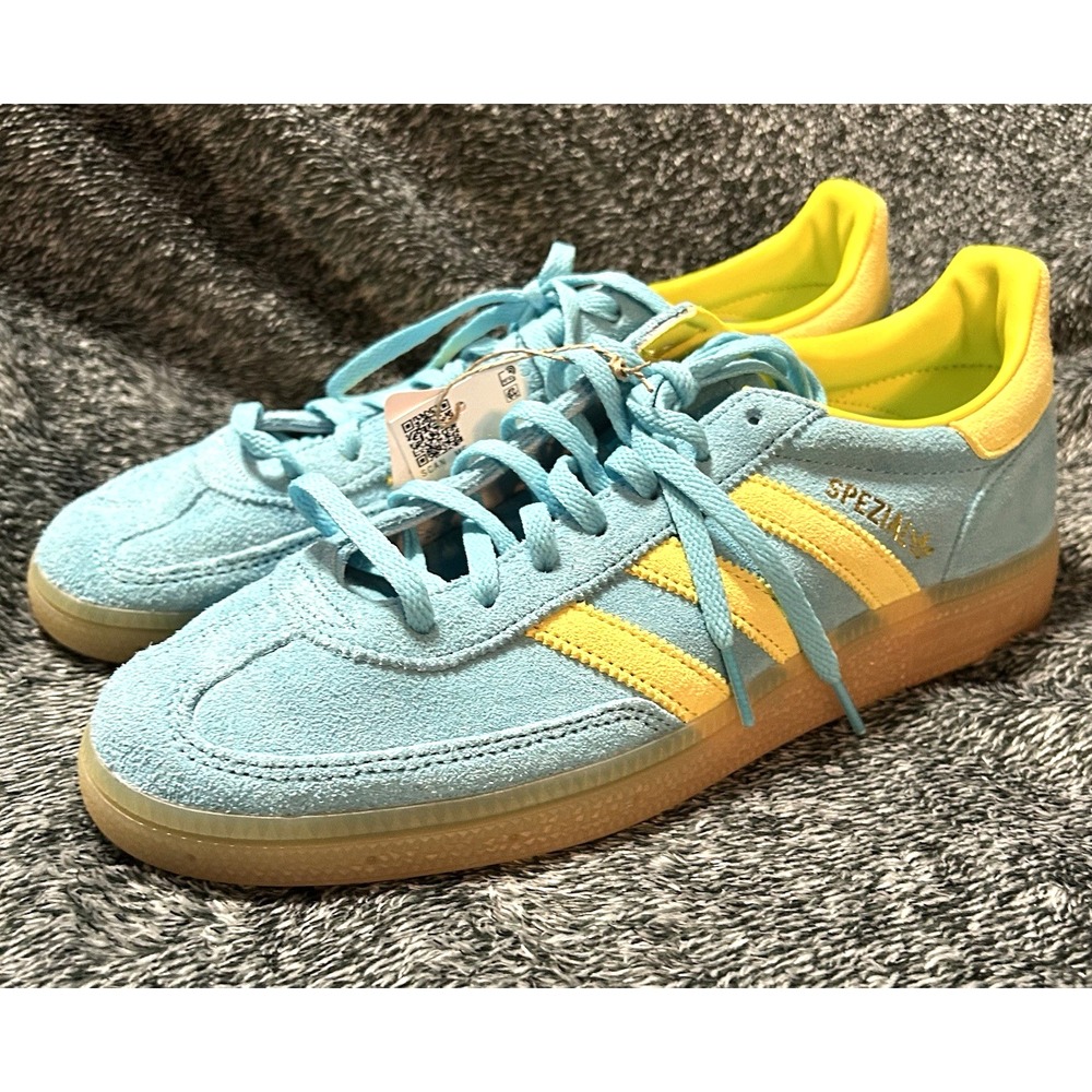 adidas Handball Spezial Blue Glow Bright Yellow Women's Size 9.5